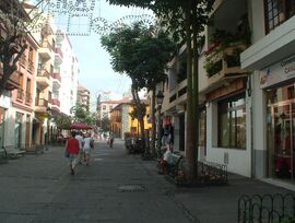 Alquiler local de dos plantas con gran fachada en céntrica calle comercial.