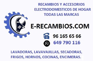 VENTA RECAMBIOS LAVADORAS SECADORAS LAVAVAJILLAS