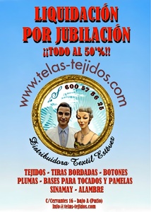 LIQUIDACIÓN DE TEJIDOS POR JUBILACIÓN:-50%    